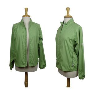 ADIDAS Women's Full-Zip Track Jacket Green Lightweight Zippered Pockets Logo S